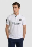 Polo bordado League blanco