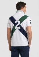Polo bordado League blanco