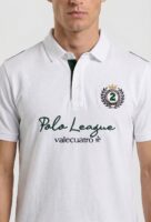 Polo bordado League blanco