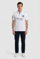 Polo bordado League blanco