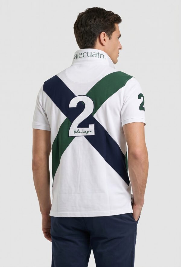 Polo bordado League blanco